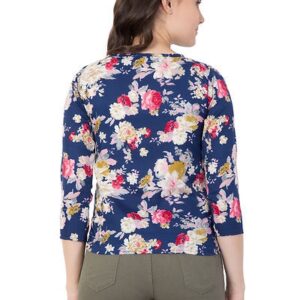 Blue Embroidered Crepe Crop Top For Women’s – GRE