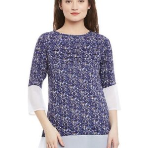Women's Regular Length Printed Rayon Top - GRE