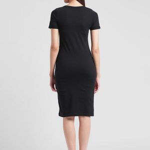 Black Cotton Knee Length Dress For Women’s And Girl’s – GRE