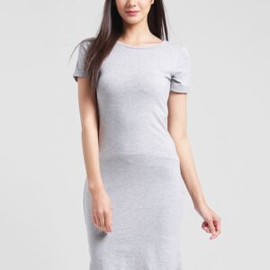Grey Cotton Knee Length Dress For Women's And Girl's - GRE