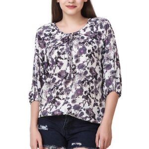 Multicoloured Printed Crepe  Top - GRE