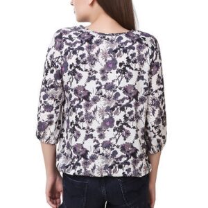 Multicoloured Printed Crepe  Top – GRE