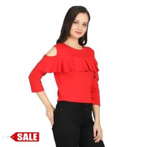 Red Cold Shoulder Top – GRE