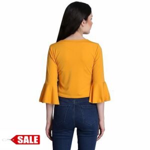 Cotton Blend Solid Crop Tops – GRE