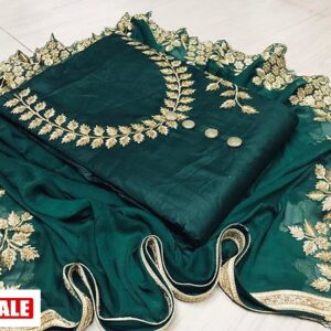 Cotton Embroidered Dress Material with Dupatta - GRE