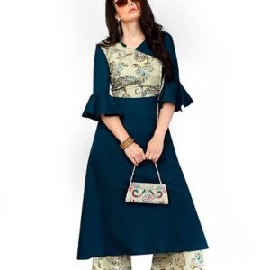 Stylish Rayon Printed Kurti With Palazzo Set - GRE