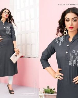 Designer Heavy Rayon Embroidery Kurta - GRE