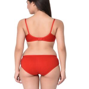 Pink-Red Printed Cotton Hosiery Non-Padded B-Cup Bra And Panty (Set Of 2) – GRE