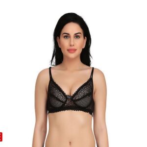 Trendy  Black Net Lycra Bras - GRE