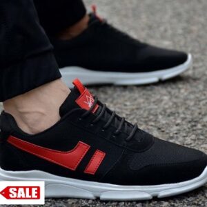 Ultra Lite Black Mesh Suede Sports Sneakers - GRE