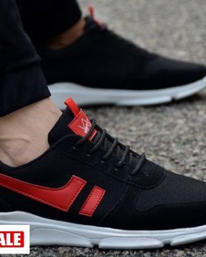 Ultra Lite Black Mesh Suede Sports Sneakers - GRE