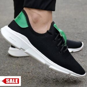 Ultra Lite Black Green Mesh Sports Sneakers - GRE