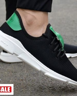 Ultra Lite Black Green Mesh Sports Sneakers - GRE