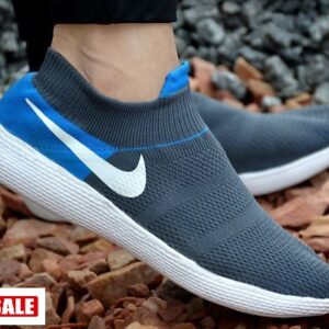 Men's Grey Synthetic Self Design Sneaker Sports Shoes - GRE