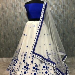 Women's Net Lehenga Choli With Dupatta - GRE