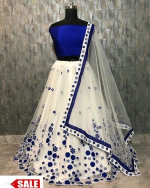 Women's Net Lehenga Choli With Dupatta - GRE
