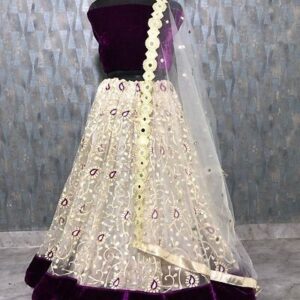 Velvet Embroidered Lehenga Choli – GRE