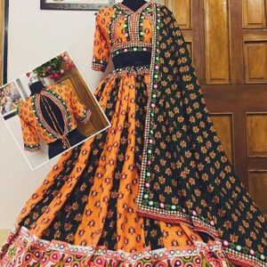 Multicoloured Art Silk Printed Lehenga Choli - GRE