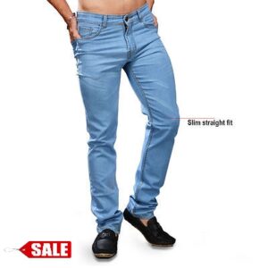Light Blue Slim Fit Men'S Jeans - GRE