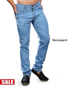 Light Blue Slim Fit Men'S Jeans - GRE