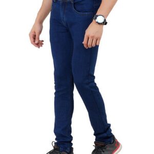 Dark blue Solid Cotton Blend Slim Fit Jeans – GRE