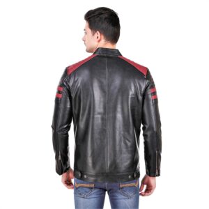 Faux Leather Color Block Mens Jacket – sozo