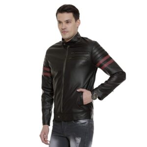 Faux Leather Solid Mens Jacket – sozo