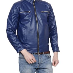 Rexine Leather Solid Mens Jacket  - sozo