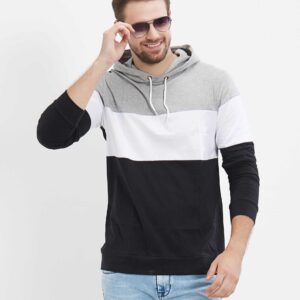 Lewel Cotton Color Block Hoodies - sozo