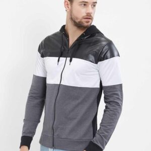 Lewel Cotton Color Block Hoodies  – sozo