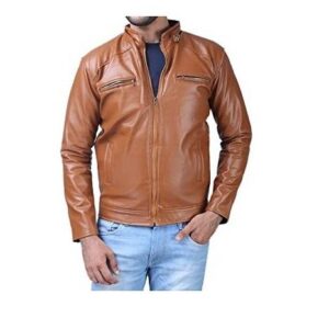 Rexine Leather Solid Mens Jacket - sozo