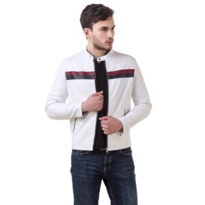 Faux Leather Color Block Mens Jacket – sozo