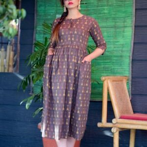 Trendy Cotton Printed Calf Length A-Line Kurti  - sozo