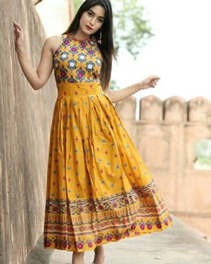 New Rayon Printed Ankle Length Kurti  - sozo