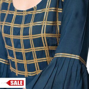 Women’s Green Printed Rayon Anarkali Kurta – GRE