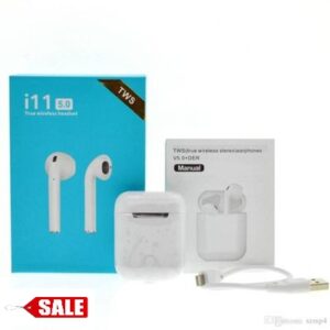 Yuvix Wireless Earbuds I11 TWS TWS-I11S Wireless Bluetooth Earphone With Mic - White - GRE