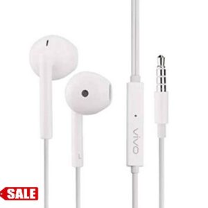 High bass wired in-ear phones with 3.5 mm jack and mic for all android, Color-White - GRE