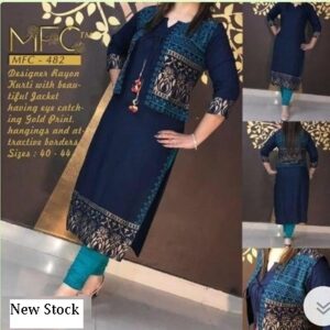NAVYBLUE MFC KURTI WITH JACKET -GRE