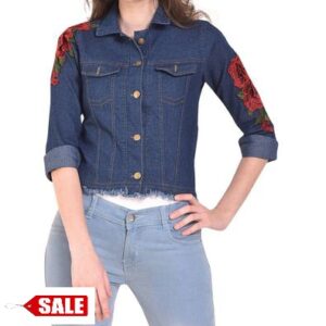 Blue Denim Printed Jackets - GRE