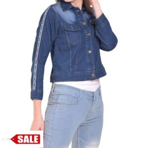 Blue Denim Solid Jackets - GRE