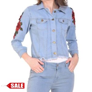 Blue Denim Printed Jackets - GRE