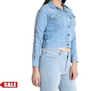 Blue Denim Printed Jackets - GRE