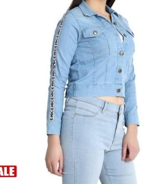 Blue Denim Printed Jackets - GRE