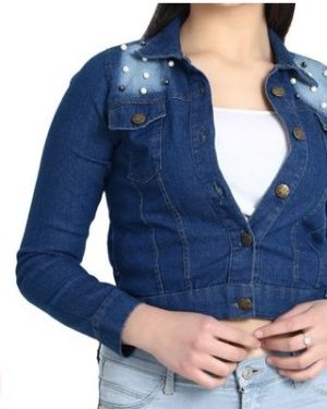 Blue Denim Printed Jackets - GRE