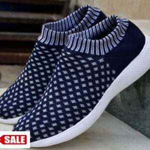 Elegant & Stylish Navy Blue Printed Slip On Sports Sneaker For Men - GRE