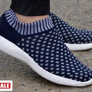 Elegant & Stylish Navy Blue Printed Slip On Sports Sneaker For Men – GRE