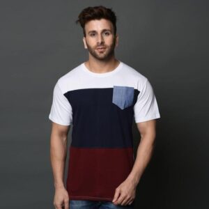 Cotton Color Block T-Shirts-SOZO