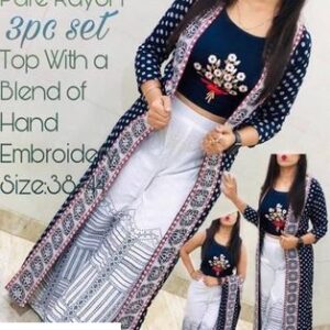 New Launch Designer Set with Crop Top & Palazzo with Shrug - GRE
