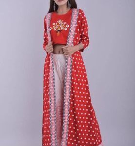 New Launch Designer Set with Crop Top & Palazzo with Shrug - GRE