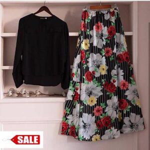 Attractive Rayon Fully Stitched Top with Skirt Set - GRE